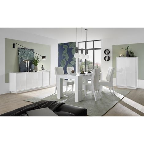 Comedor completo ICE blanco lacado - Mueble para vajilla: SIN (1/4)