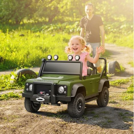 Auto elettrica per bambini Land Rover Defender 110 SVX 12V, telecomando 2,4G, verde HAVRYA (1/3)