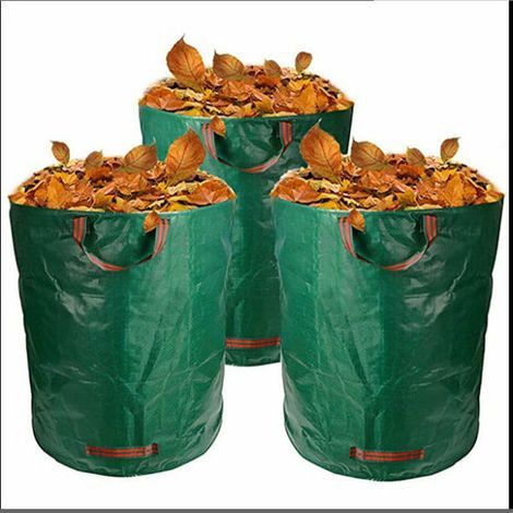 Grünabfallsäcke (3er-Pack) Strapazierfähige Laubsäcke Ideal zum Sammeln von Ästen und Grasschnitt aus dem Gartenabfall (grün) (1/5)