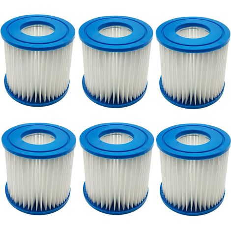 Lot de 6 Spa compatibles avec Intex Type D VII, Pompe à Cartouche de Rechange Compatible avec Best-Way Cartouche filtrante pour piscines de Type D Hot Spring Spa (1/5)