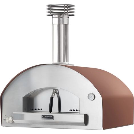 forno pizza a gas fontana "mangiafuoco" colore rosso 4 pizze