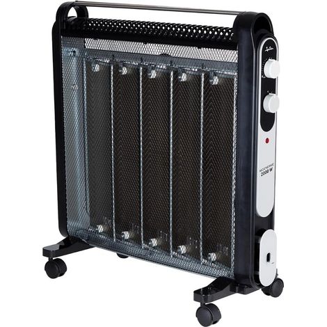 Radiador de mica JATA RD227N de 2000 W con termostato ajustable y 2 niveles de potencia: calefactor de bajo consumo, asa de tran (1/4)