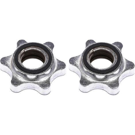 2 colliers de serrage à vis de 25 mm pour barre d'haltères, écrou hexagonal antidérapant (1/4)