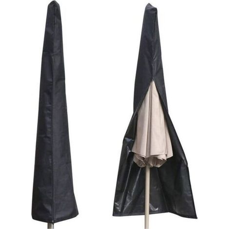 Housse de parasol imperméable avec fermeture éclair, résistante aux UV, convenant aux parasols de 1,8 à 3,3 mètres de diamètre, pour terrasse ou jardin - RAPANDA (1/5)