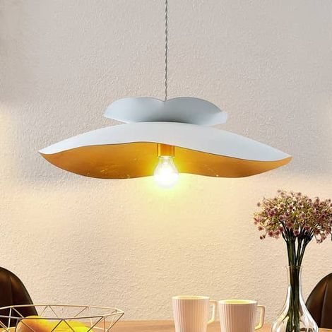 [NEUWERTIG] B-Ware Lucande Elidan Hängeleuchte Hängeleuchte Lampe Leuchte Pendelleuchte Weiß Stahl