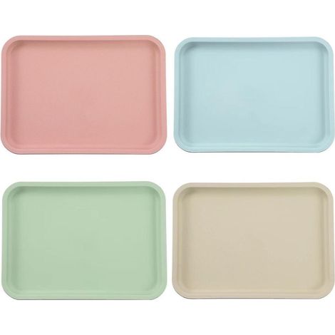 4 Pcs Plateau De Service Plastique 24.517.5cm Plateau Restauration Plateau Repas Rectangulaire Petit Plateau Cafe Plateau Repas Cantine Pour Apri (1/5)