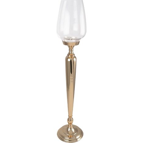 Chandelier Bougeoir Haut en Métal Doré pour Décoration Intérieure 20 x 20 x 79 cm - PANGIVO (1/2)