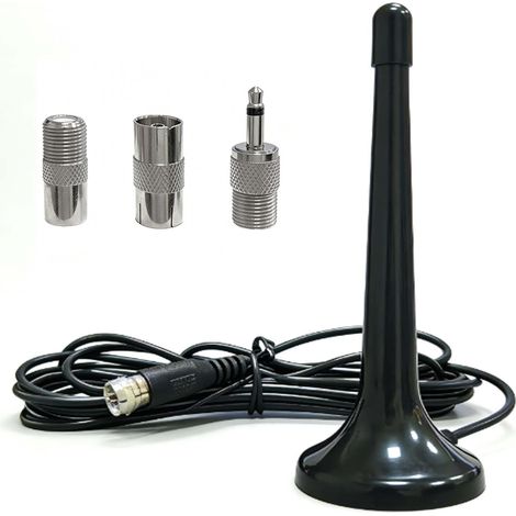 Antenne Radio Dab FM Maison Télescopique Antenne Numérique 3m Intérieure, Antenne Radio Dab+ FM, avec Base Magnétique Câble d'Extension de 3m, pour Récepteurs Stéréo Domestiques et Systèmes Audio AV