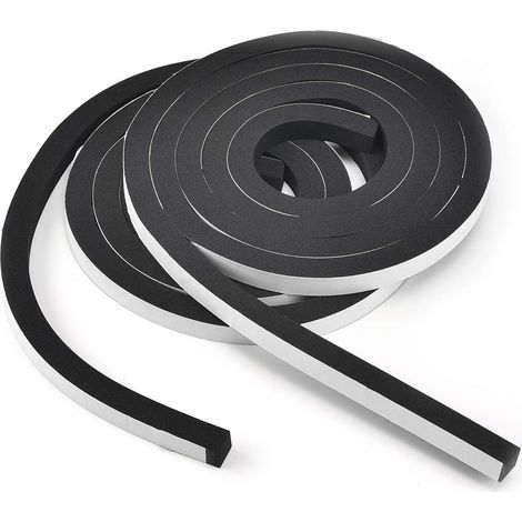 Ruban adhésif en mousse pour décapage des intempéries 12,7 cm de large x 12,7 cm d'épaisseur. Bande de mousse auto-adhésive isolante en caoutchouc de haute densité de 3 m (2 rouleaux de 16,5 m de long (1/5)
