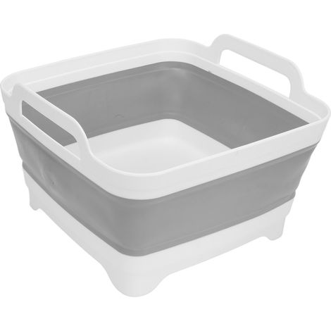 Ortviai Évier Pliable pour Camping-Car – Bac à Vaisselle Rétractable avec Bouchon d’Évacuation et Poignée Latérale, PP + TPE (1/5)