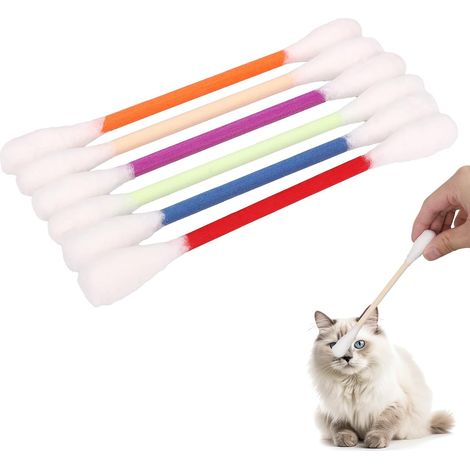 6 Piezas de Juguete para Gatos con Hisopo de Algodón con Hierba, Palitos para Masticar para Gatitos de 16x1,5 cm, Juguete Interactivo, Kicker para Gatitos, Antiaburrimiento para Ejercicio y Juego (Col (1/5)