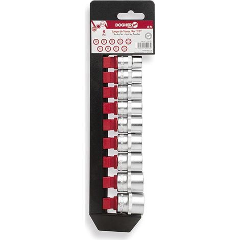 Jeu de 9 douilles hexagonales 3/8  DOGHER 516-051
