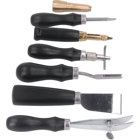 Boîte de rangement pour outils de maroquinerie : organisation pour couteaux, alènes et aiguilles à coudre le cuir (1/5)