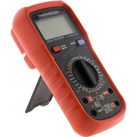 Thomson – Multimètre digital antichoc 8 fonctions CAT III 600V – Écran LCD – Courant jusqu'à 10A – Résistance jusqu'à 200M ohms – Norme CE (1/10)
