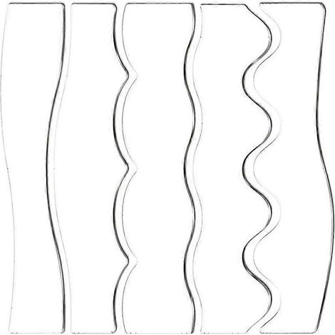 Gabarits de règles de quilting pour la couture, règles de quilting, pochoirs ondulés pour le quilting (1/4)