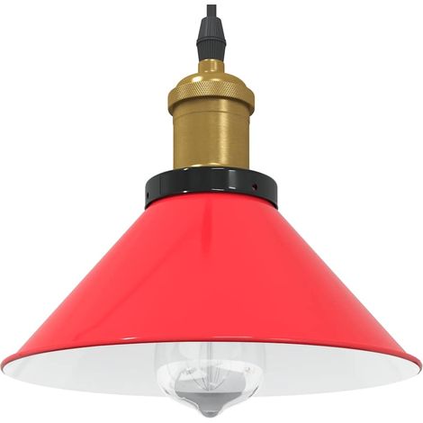 Pendelleuchte Höhenverstellbar E27 Rot Glänzend Ø 22 cm Metall