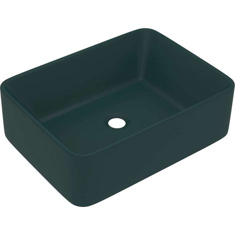 Lavabo vasque à poser Luxueux, Bac à laver, Vert foncé mat 41x30x12 cm Céramique OIB4614E (1/5)