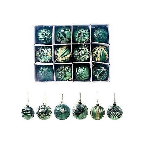 Lot de 12 boules de Noël décoratives pour sapin (6 cm), coffret cadeau réutilisable pour les fêtes et les réceptions - 1 lot (1/5)