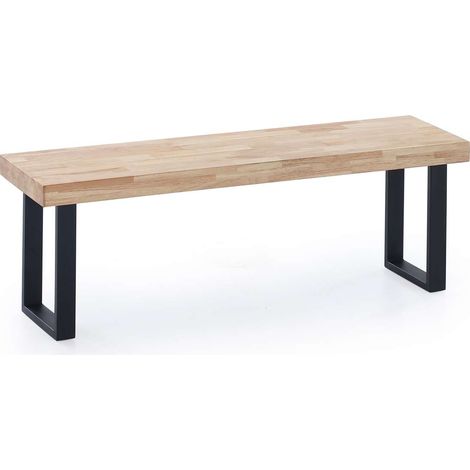 Banco Industrial Loft roble nordish/negro, 47m(alto) 120cm(ancho) 34cm(fondo)
