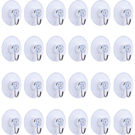 24 Pièces Crochets d'Aspiration Crochet Ventouses pour Salle de Bains Cuisine et Kitchen (45 mm)