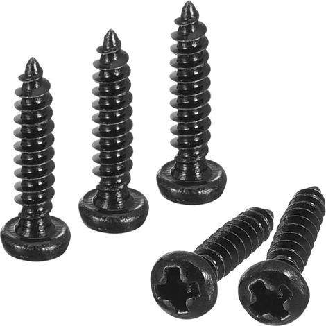 Vis Autotaraudeuse Vis Cruciforme, 100pcs - 304 Inox Acier Rond Tête Bois Vis Complet Filetage Vis à Bois Torx (Noir) (1/5)