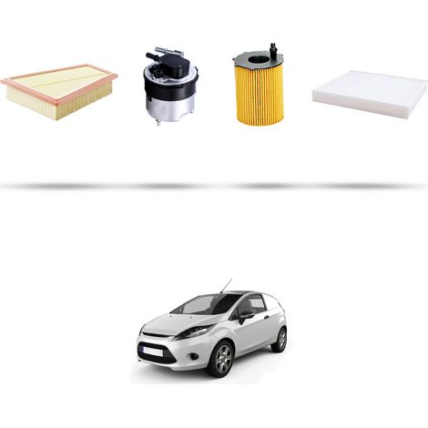 Kit tagliando 4 filtri compatibile con Ford Fiesta VI 1.6 tdci 66kw dal 2008 (1/5)