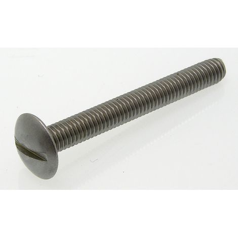 Vis à métaux tête ronde large, Poêlier fendue inox - Longueur: 40 - Qualite Inox: A2 - Diamètre: 6 (1/6)