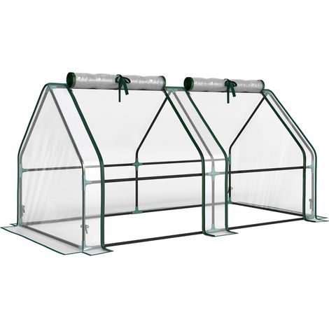CHICFURN Invernadero de jardín compacto 180 x 90 x 90 cm de acero transparente para balcón (1/5)