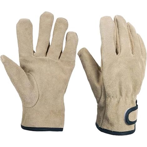 ZHIJIA PREMIUM Gants de travail cuir pour femme cuir de vachette doublure coton résistant pour jardinage soudure construction tronçonneuse agriculture élevage (1/5)