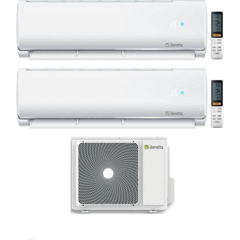 Beretta Climatizzatore Dual split Breva 18+24 con EX24000-4 R-32 Inverter Wi-Fi Optional Classe A++
