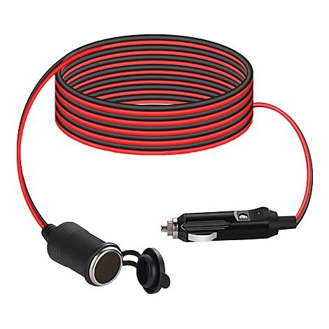 12V/24V Cigarette Lighter Socket Extension Cable Waterproof Cigarette Lighter 2 Metre 20AWG 10A Fuse Charger Adapter Boat Motorcycle Refrigerators Electric Car (1/5)
