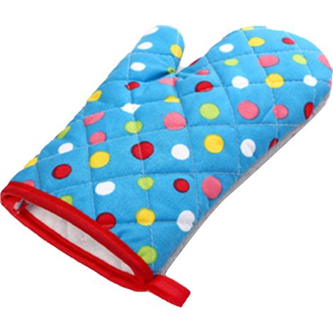 Gants de four épais, résistants à la chaleur, Protection des mains, confortables, pour la cuisine au micro-ondes, bleu (1/5)