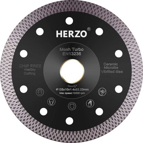 1 Diamanttrennscheibe – Zubehör für Winkelschleifer – Schneiden von Feinsteinzeugfliesen – Schnelles, ausrissfreies Schneiden – Für den Innen- und Außenbereich geeignet – Silber – 125 x 22,23 mm (1/5)