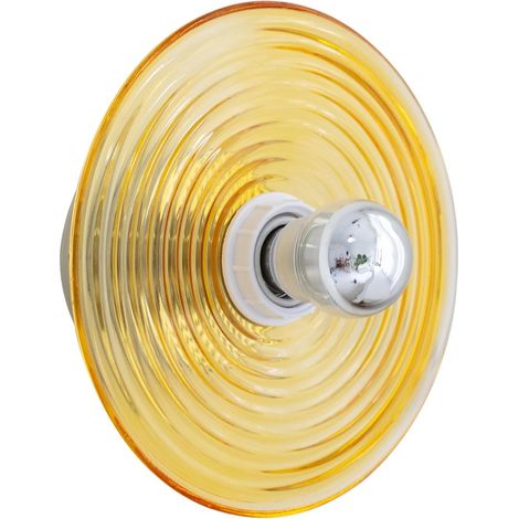 Lampada da parete a spirale moderna e minimalista, attacco E27, paralume in vetro giallo/blu/trasparente, applique decorativa per camera da letto, soggiorno, corridoio, design contemporaneo (giallo) [