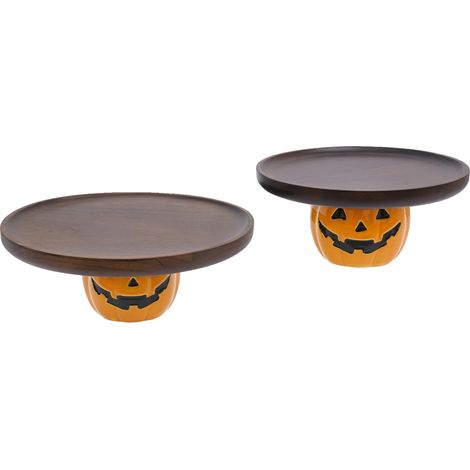 Plateaux à Gâteau, Bois d'Acacia, Design Moderne, Marron Foncé (1/2)