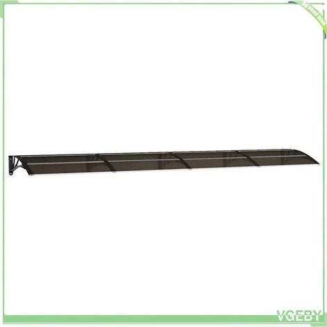 Auvent de porte - FAFEICY - 153599 - Noir - 400x75 cm - Toit polycarbonate 5 mm (1/5)