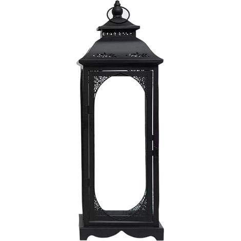 Retro-Kerzenhalter aus windfestem Eisen, Laterne aus Metall und Glas, kreativer und romantischer Kerzenhalter