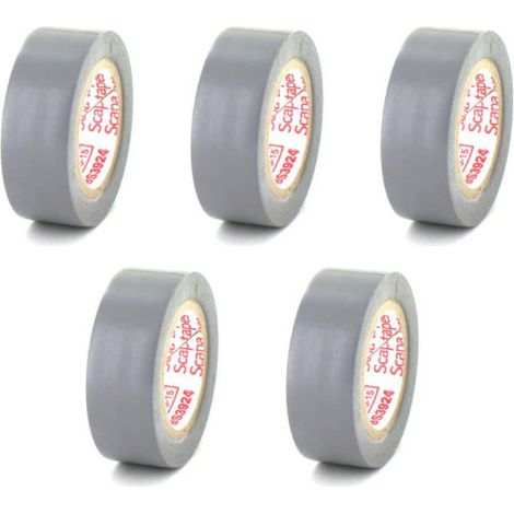 Lot de 5 rubans adhésifs électriques SCAPA - PVC - 19mm - 2702-19-gris