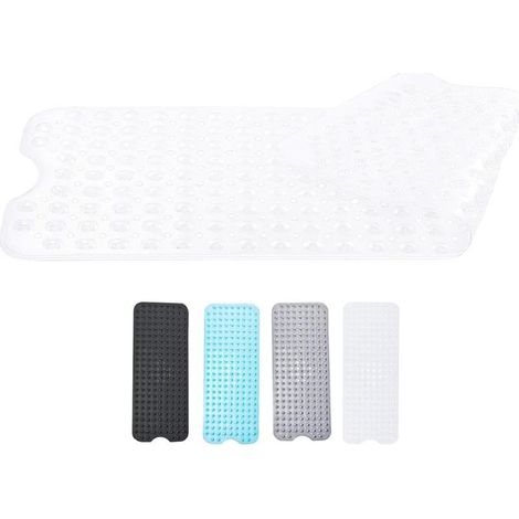 Tapis de bain antidérapant, blanc, 100 x 40 cm, avec ventouse anti-moisissure puissante, lavable en machine. (1/5)