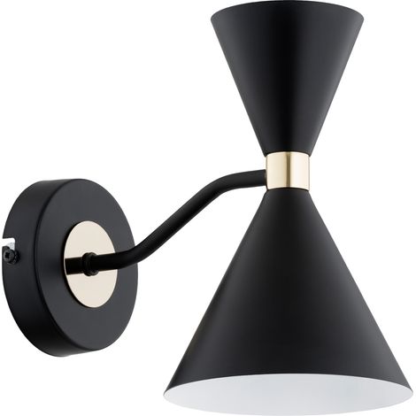 Applique moderne métal noir/or E27+GU10 SALUT Alfa