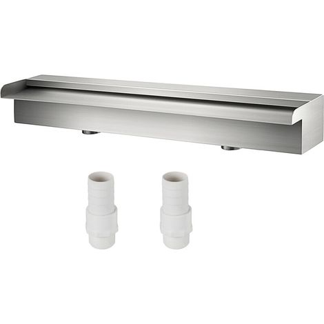 Fontaine de piscine décorative en acier inoxydable 23,6"x4,5"x3,1", bassin de jardin, utilisation intérieure/extérieure