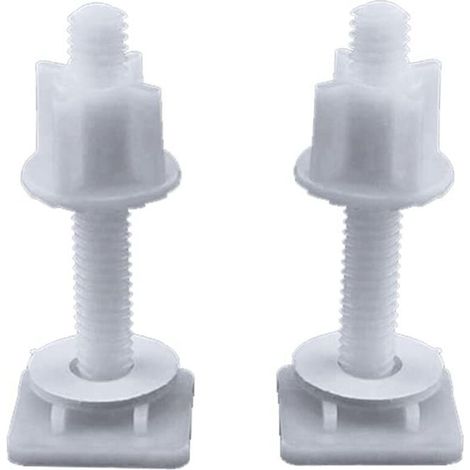 Lot de 2 vis en plastique pour abattant de toilette - Fixation pour la plupart des sièges de toilette - Réparation de salle de bain (1/4)
