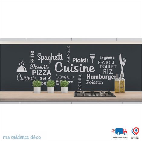 Crédence : Cuisine et repas 2 - Couleur Gris anthracite - Alu composite - 120 - 60 (1/3)