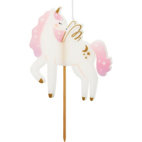 Vela de cumpleaños de unicornio, surtido de colores, 9 cm (1/5)