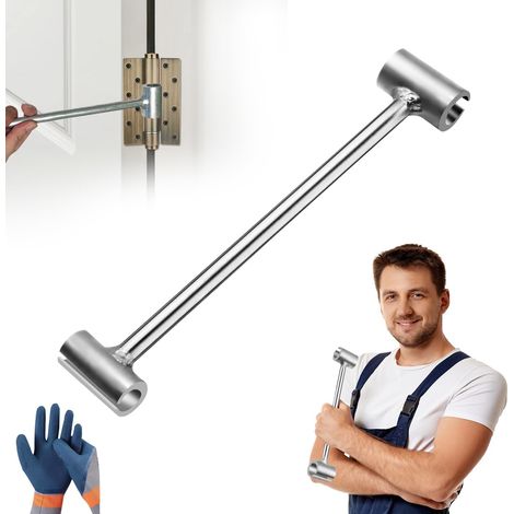 llave de ajuste de bisagra, acero estructural, apertura de 14 mm a 19 mm, herramienta de reparación de puertas, para puertas cortafuegos y de seguridad. (1/5)