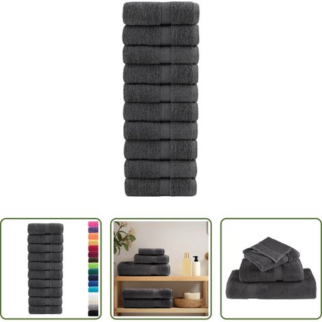 Baumwollhandtücher - Premium-Waschtücher SOLUND 10 Stk. Anthrazit 30x30 cm 600 g/m² (1/5)