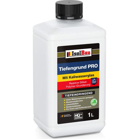 IsolBau Imprimación de penetración profunda con vaso soluble en agua Tiefengrund PRO 1l (1/5)