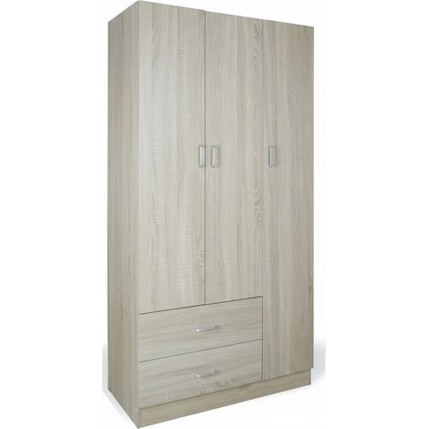 Armadio Guardaroba Spazioso Mobile Camera Ante Legno 90x42x180 cm rovere