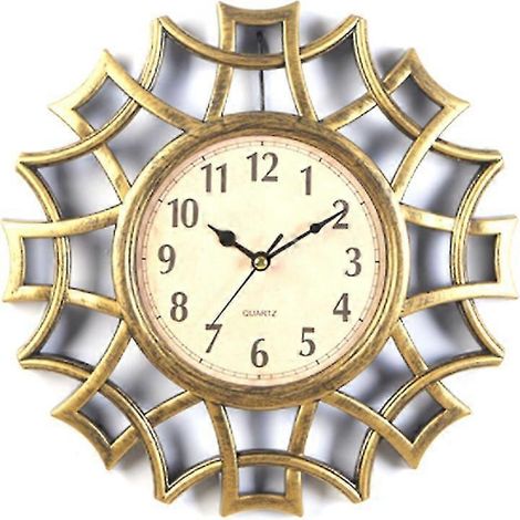 Horloge murale abstraite style nordique vintage à chiffres géométriques, quartz, design moderne pour la maison (1/3)