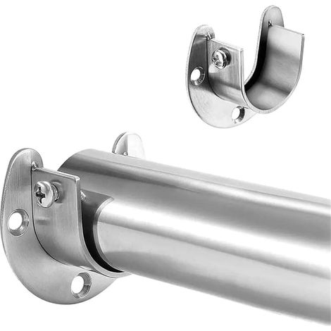 Support de tringle à rideaux en forme de U (lot de 4) pour salon, 19/22/25 mm, pour rideau de douche, penderie, tube de tringle, support de tringle à vêtements, bride (22 mm) (1/5)